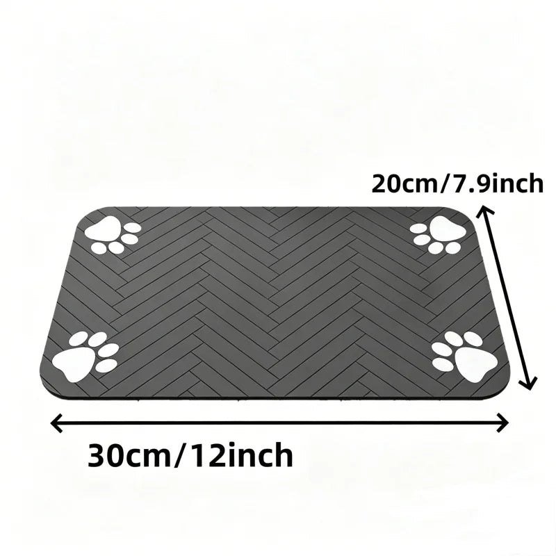 Pet Feeding Mat-Absorbent Pet Placemat for Food and Water Bowl.