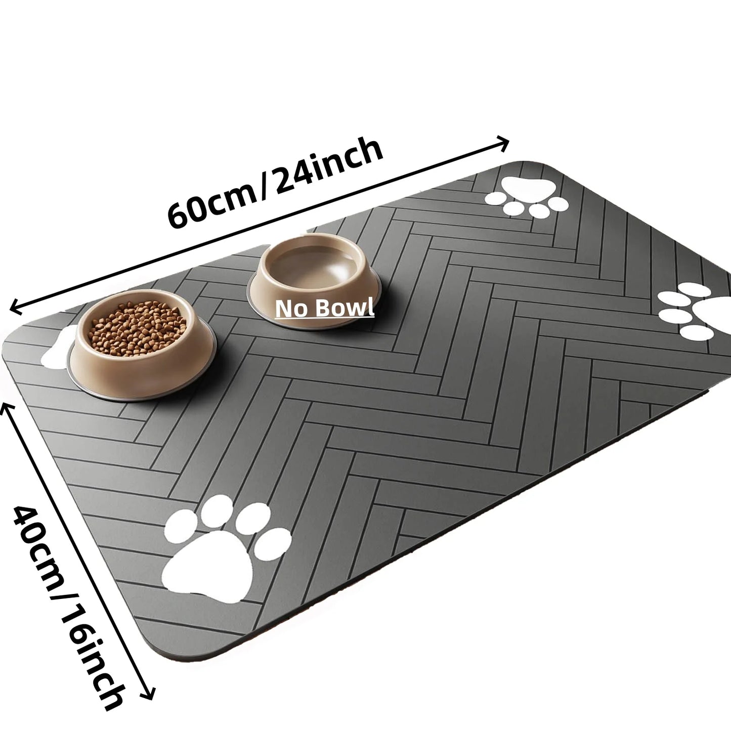 Pet Feeding Mat-Absorbent Pet Placemat for Food and Water Bowl.