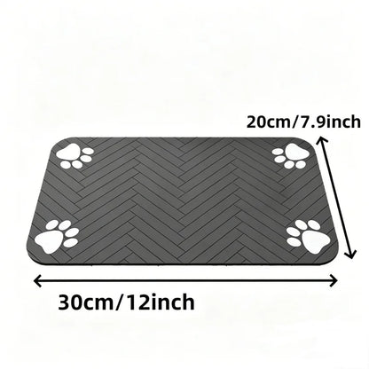 Pet Feeding Mat-Absorbent Pet Placemat for Food and Water Bowl.