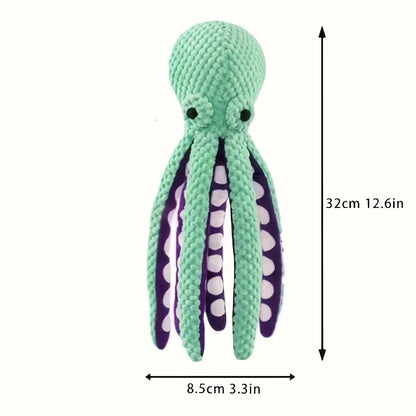 Pet plush octopus toy interactive sound anti-demolition
