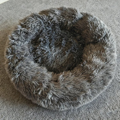 Donut Shaped Cat Nest 50 cm Diameter Large  Plush Washable Kitten Bed Indoor Pet Mat.