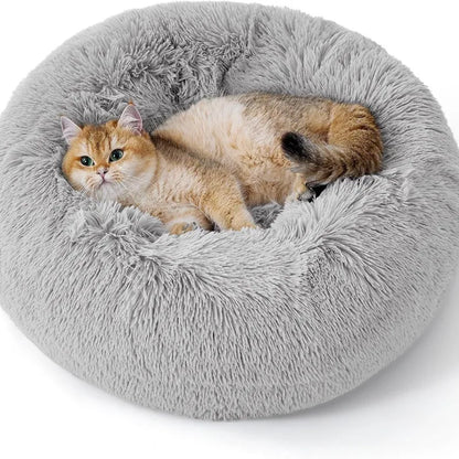 Donut Shaped Cat Nest 50 cm Diameter Large  Plush Washable Kitten Bed Indoor Pet Mat.