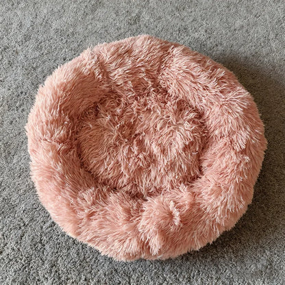 Donut Shaped Cat Nest 50 cm Diameter Large  Plush Washable Kitten Bed Indoor Pet Mat.