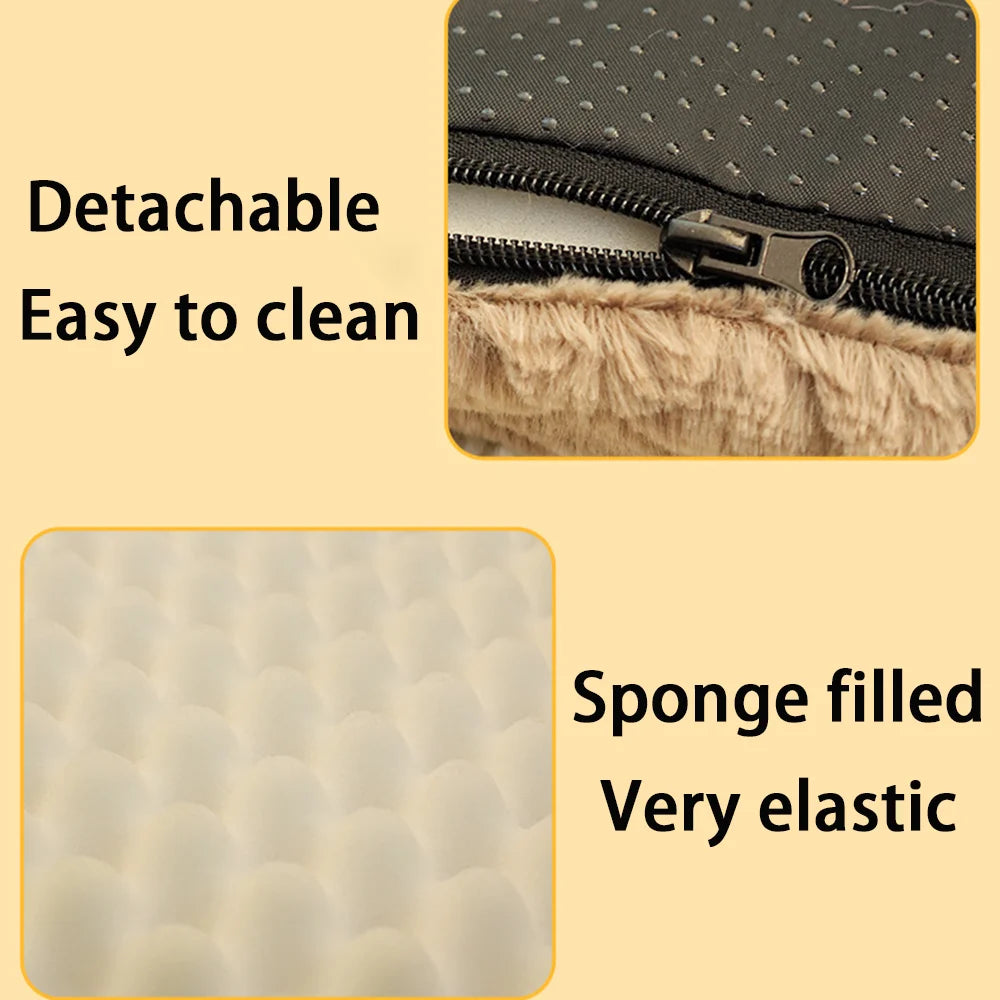 3D Foam Pet Bed With Removable Washable Faux Fur Cover Orthopedic Waterproof.