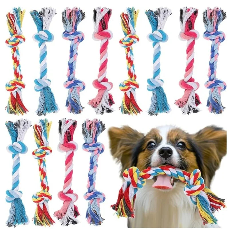 Dog Toy Pet Molar Bite-resistant Cotton Rope Knot for Small Dog Puppy Relieving Stuffy Cleaning Teeth Pet Chew Toys