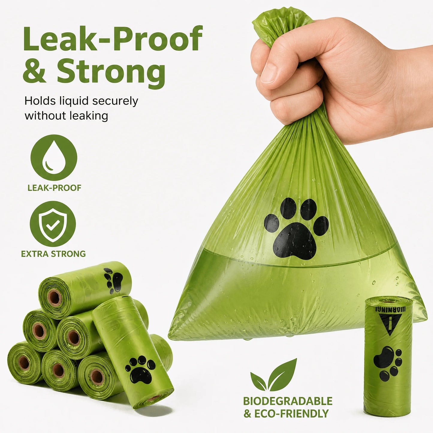 10rolls Biodegradable Dog Poop Bags Eco‑Friendly Compostable Pet Waste Bags Thick Leak‑Proof Puppy Poop Bags For Dog Walking Outdoor Travel