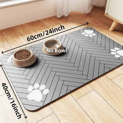Pet Feeding Mat-Absorbent Pet Placemat for Food and Water Bowl.