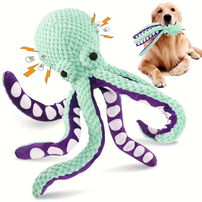 Pet plush octopus toy interactive sound anti-demolition