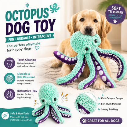 Pet plush octopus toy interactive sound anti-demolition