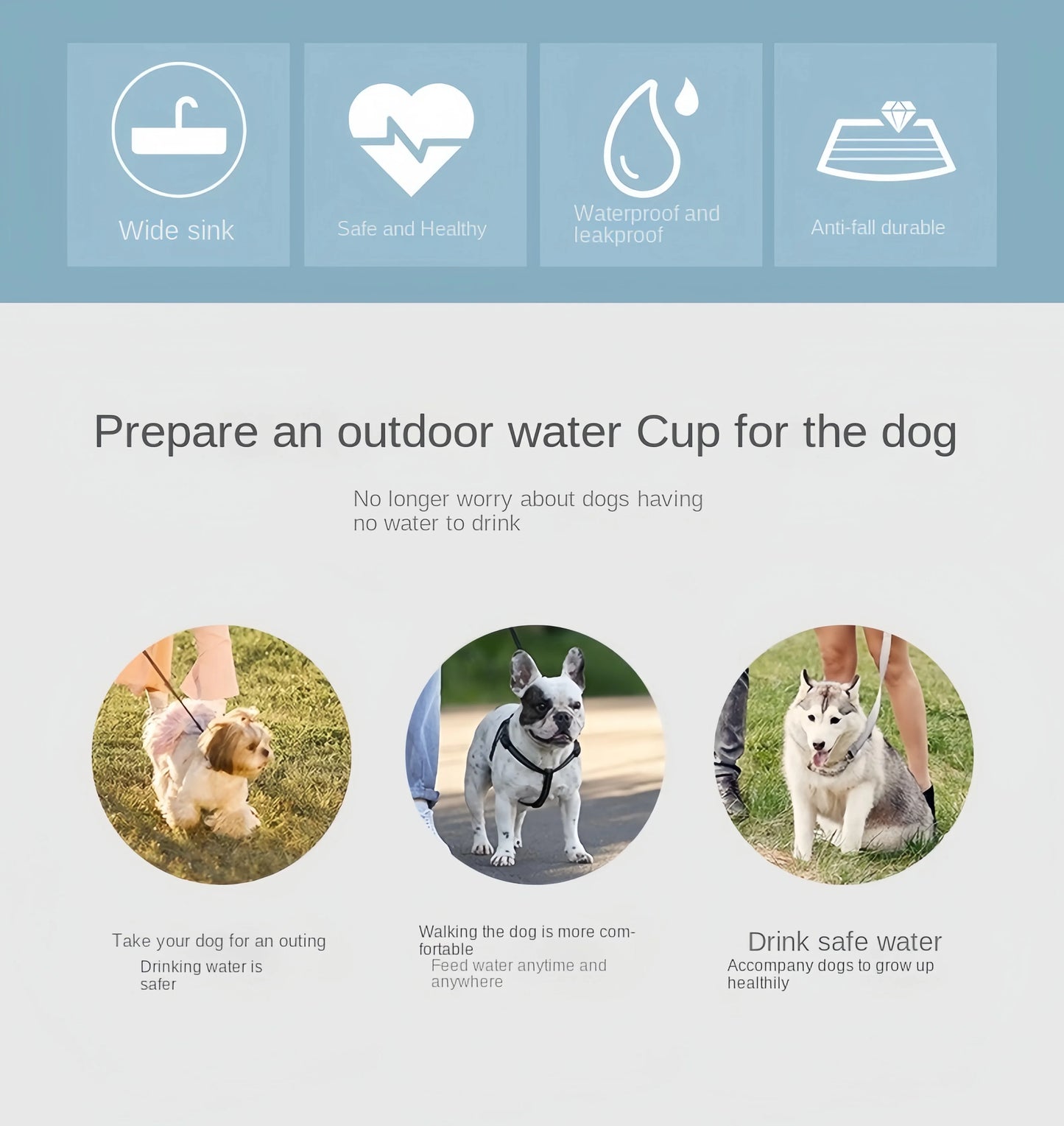 Portable Dog Cat Water Bottle with Storage Food and Water