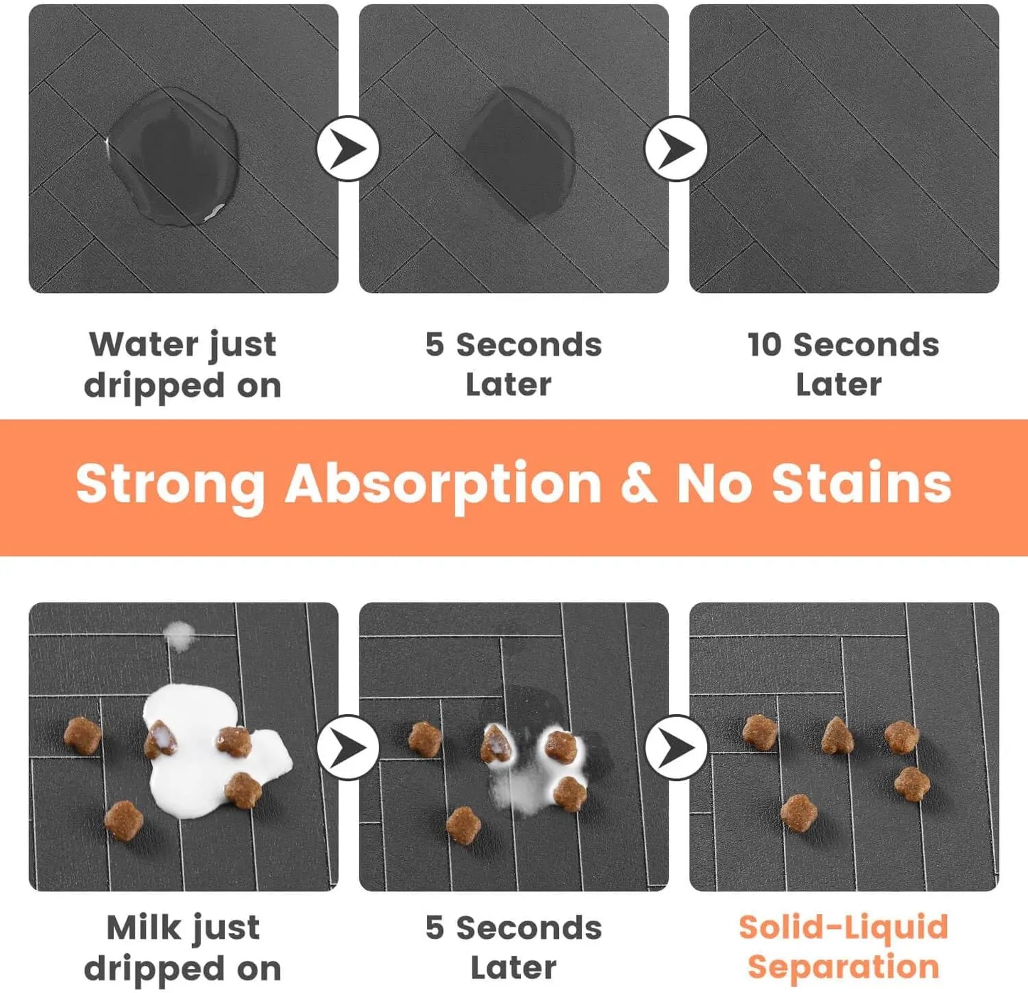 Pet Feeding Mat-Absorbent Pet Placemat for Food and Water Bowl.