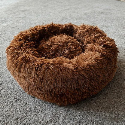 Donut Shaped Cat Nest 50 cm Diameter Large  Plush Washable Kitten Bed Indoor Pet Mat.