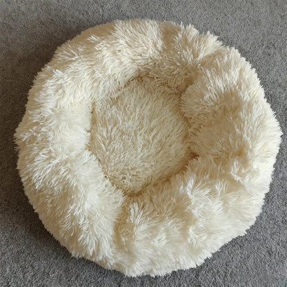 Donut Shaped Cat Nest 50 cm Diameter Large  Plush Washable Kitten Bed Indoor Pet Mat.