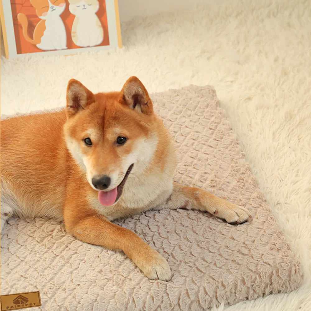 3D Foam Pet Bed With Removable Washable Faux Fur Cover Orthopedic Waterproof.