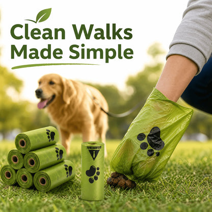 10rolls Biodegradable Dog Poop Bags Eco‑Friendly Compostable Pet Waste Bags Thick Leak‑Proof Puppy Poop Bags For Dog Walking Outdoor Travel