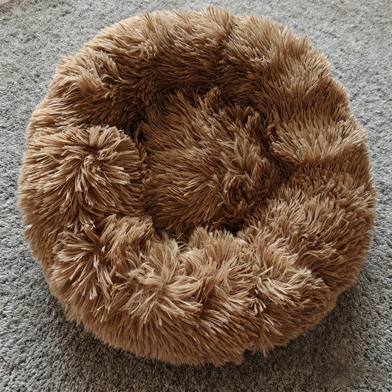 Donut Shaped Cat Nest 50 cm Diameter Large  Plush Washable Kitten Bed Indoor Pet Mat.